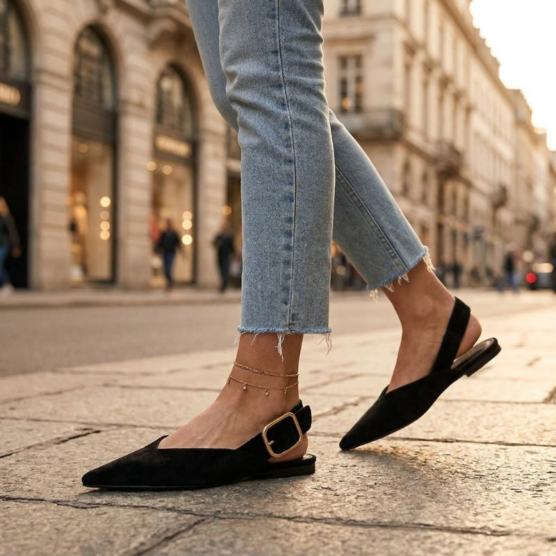 Sabrina Leather Slingbacks