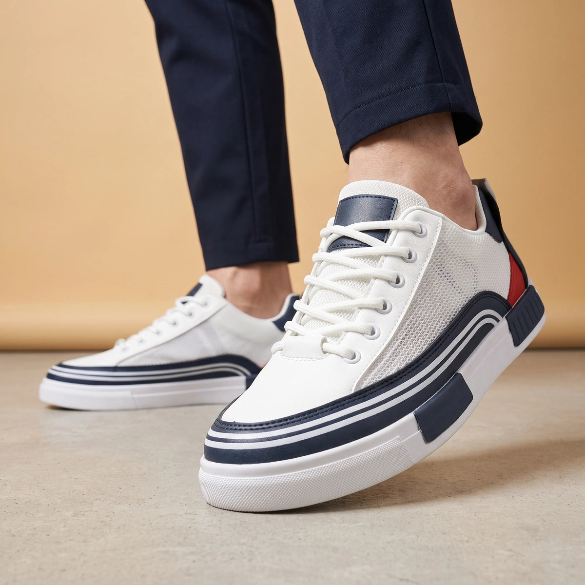 Andrew Mesh Patchwork Orthopedic Sneakers - Blue
