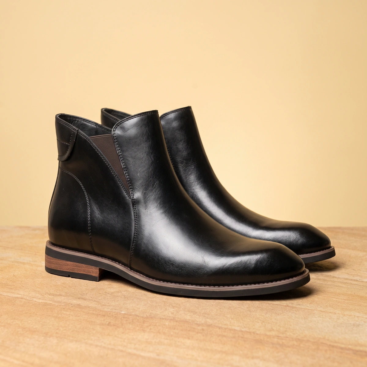 Archie Genuine Leather Chelsea Boots - Black
