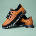 Axel Leather Bungee Lace Orthopedic Slip Ons - Cognac