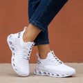Carrie Cushioned Cotton Lined Lace Up Sneakers - White