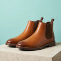 Carter Pull Tab Stitched Welt Chelsea Boots - Light Brown