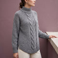 Cynthia Chunky Cable Wool Blend Sweater - Gray