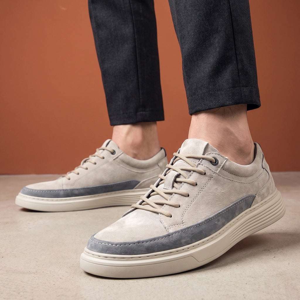 Elliot Suede Height Boost Orthopedic Sneakers - Cream