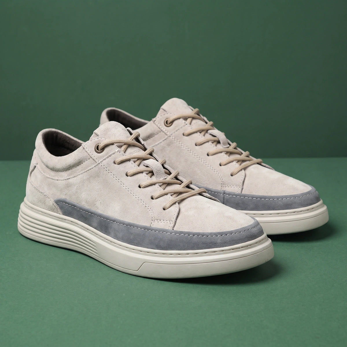 Elliot Suede Height Boost Orthopedic Sneakers - Cream