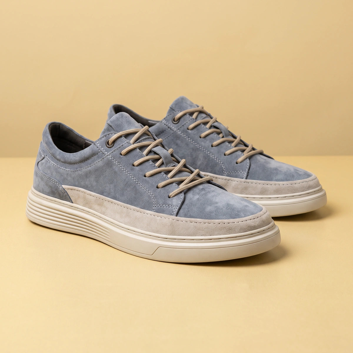 Elliot Suede Height Boost Orthopedic Sneakers - Gray