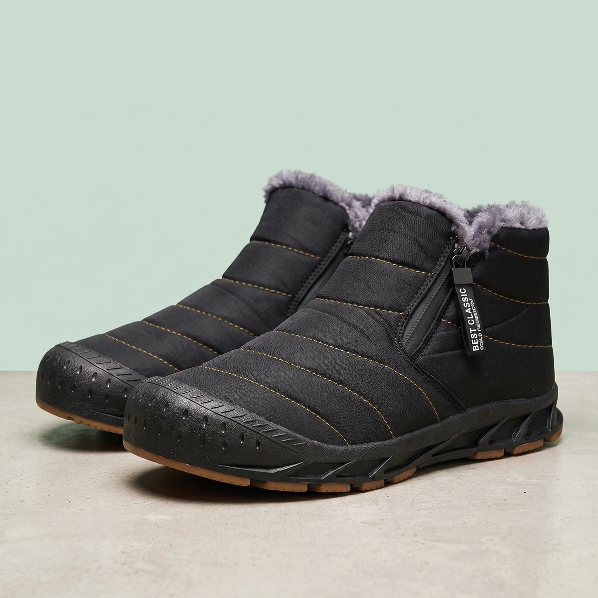 Ethan Fleece Lined Barefoot Winter Shoes - Black