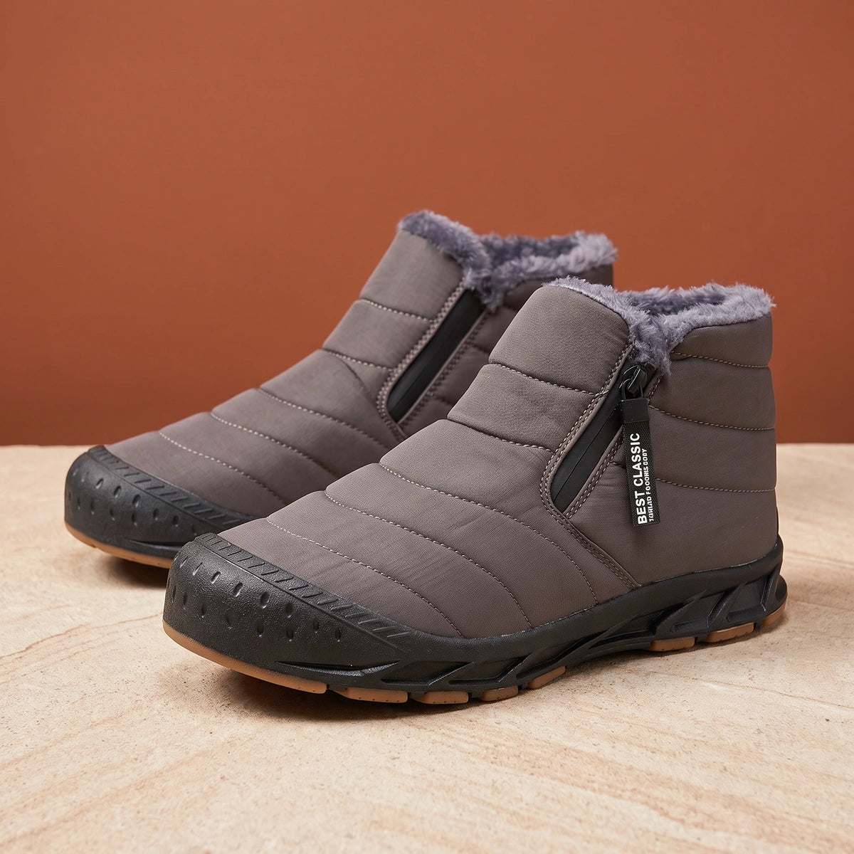 Ethan Fleece Lined Barefoot Winter Shoes - Gray