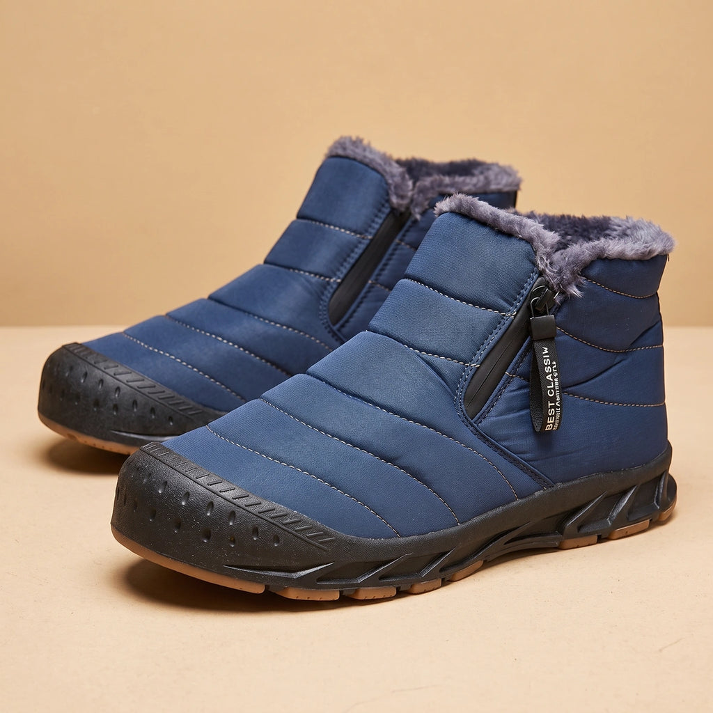 Ethan Fleece Lined Barefoot Winter Shoes - Navy Blue