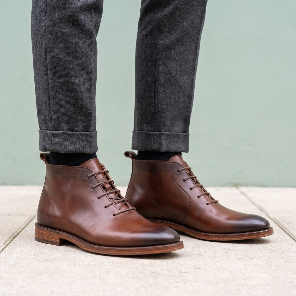 Franklin Goodyear Welt Leather Chukka Boots - Brown