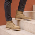 Graham Suede Moc Stitch Lace Up Boots - Khaki