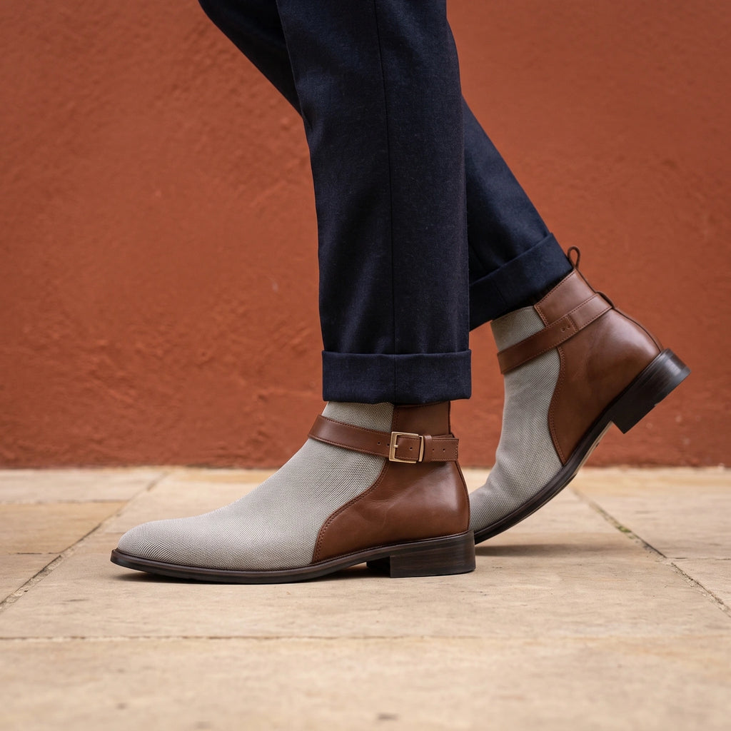 Harold Orthopedic Cushioned Leather Chelsea Boots - Gray