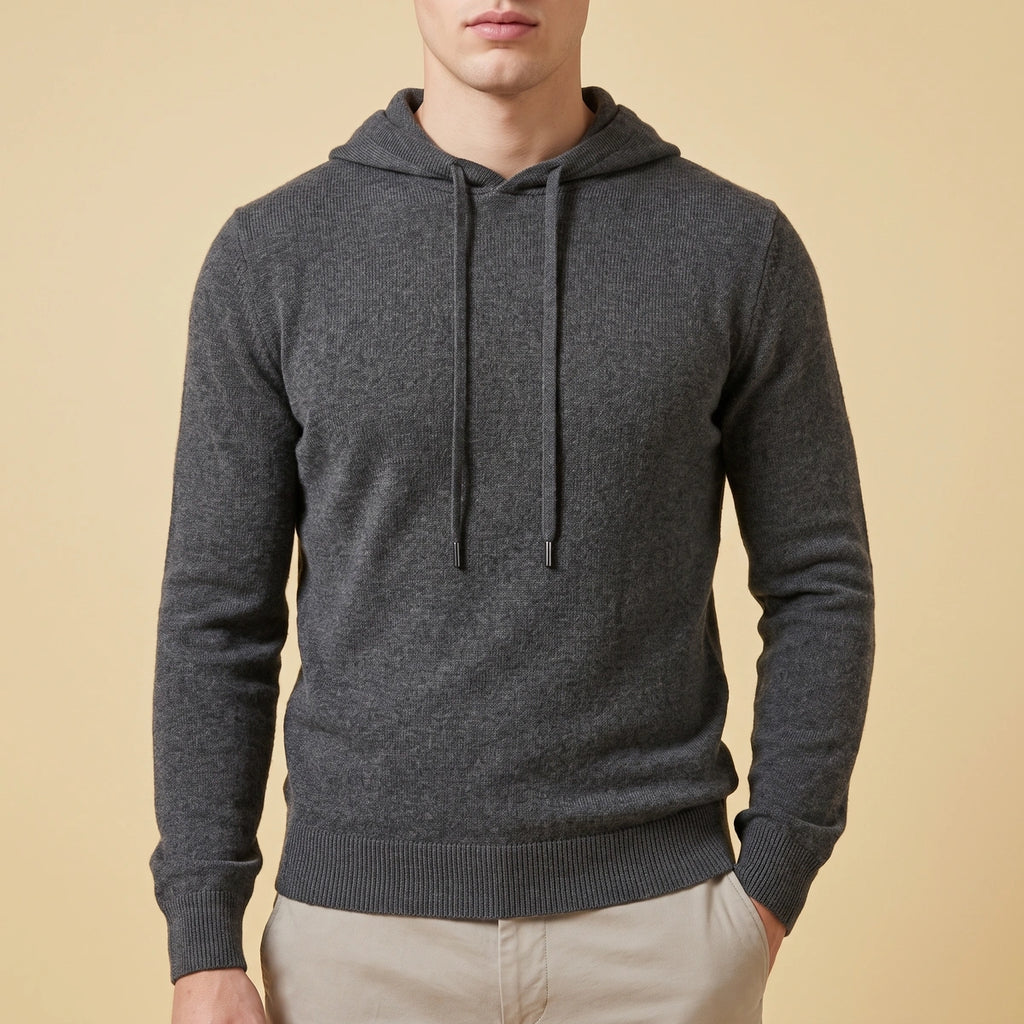Jesse Merino Wool Knit Hoodie - Gray