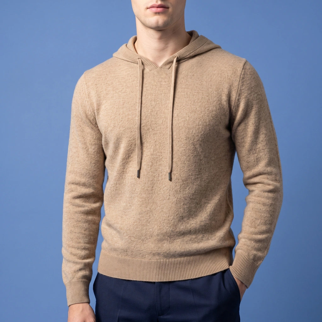 Jesse Merino Wool Knit Hoodie - Khaki