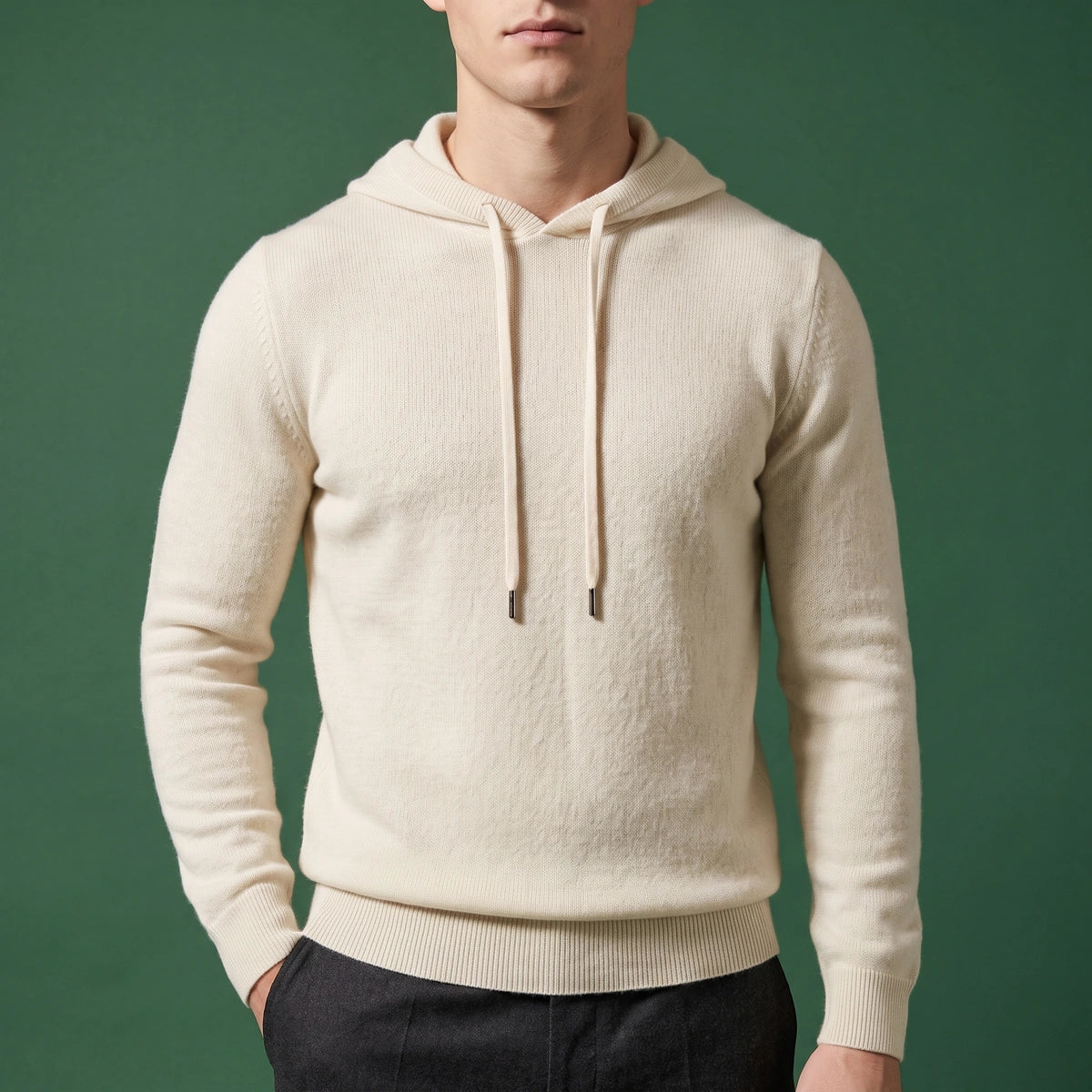 Jesse Merino Wool Knit Hoodie - White