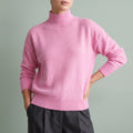 Katie Supple Knit Ribbed Mock Neck Sweater - Pink