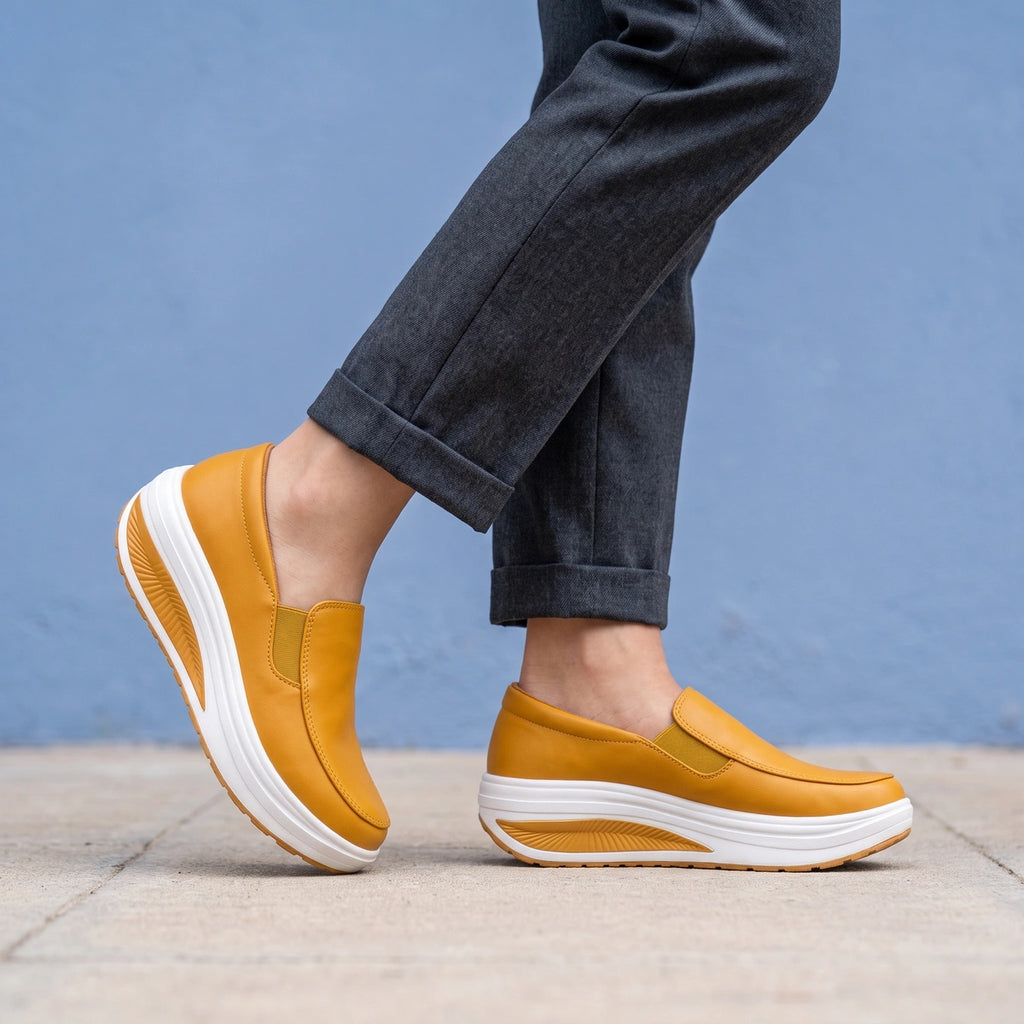 Kendra Elastic Gore Platform Slip On Sneakers - Brown