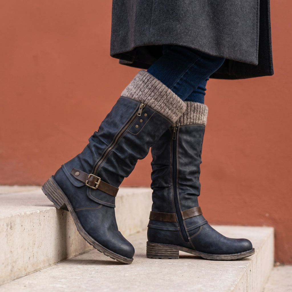 Louise Thermal Orthopedic Slouch Boots - Black