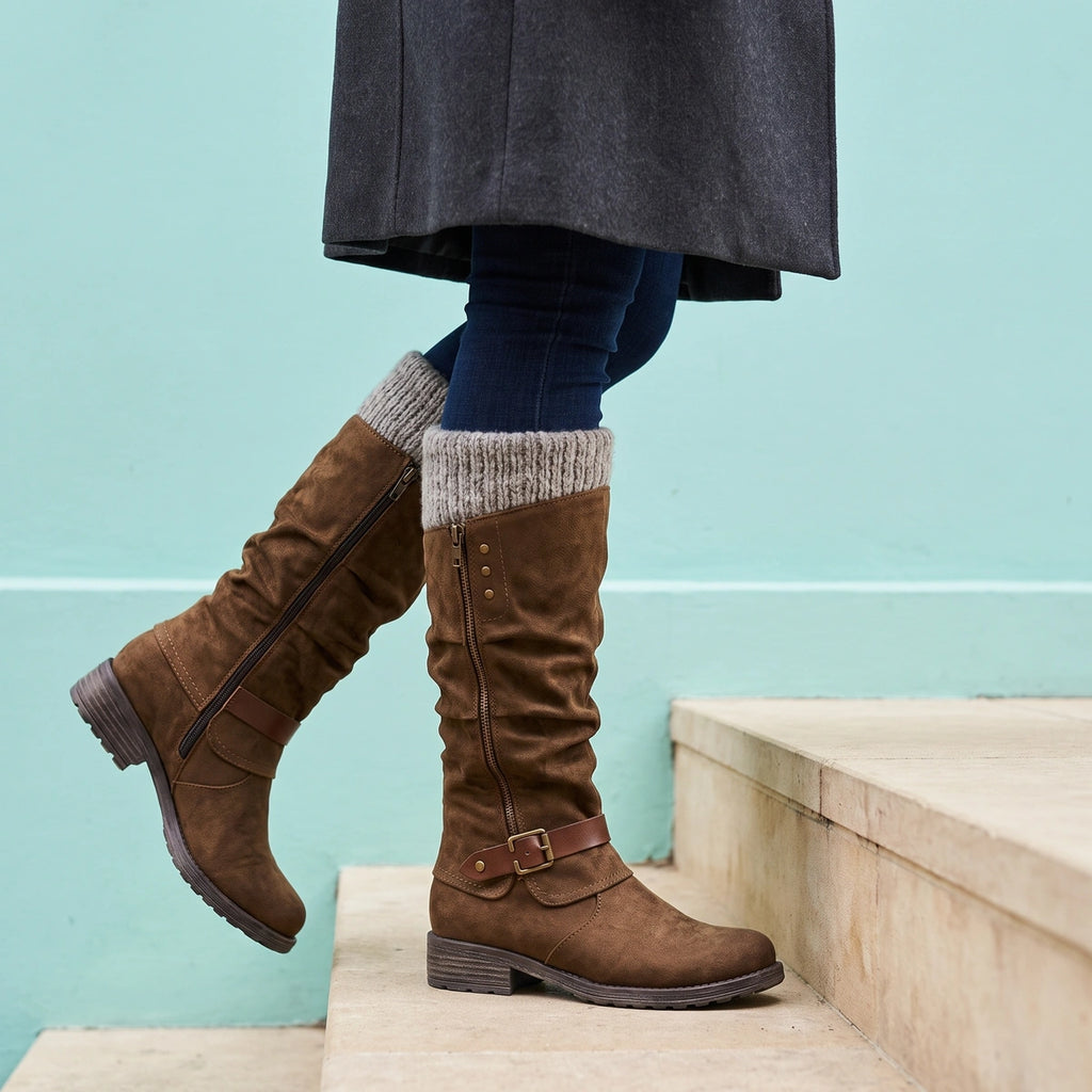 Louise Thermal Orthopedic Slouch Boots - Brown