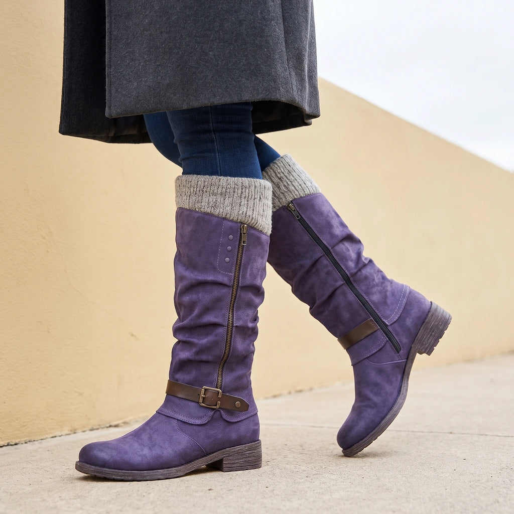 Louise Thermal Orthopedic Slouch Boots - Purple