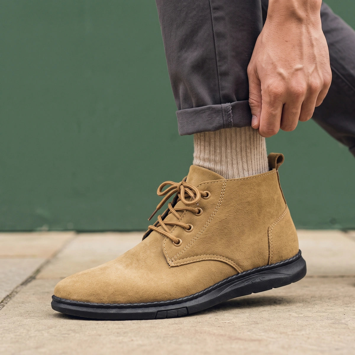 Luke Napped Suede Chukka Boots - Camel