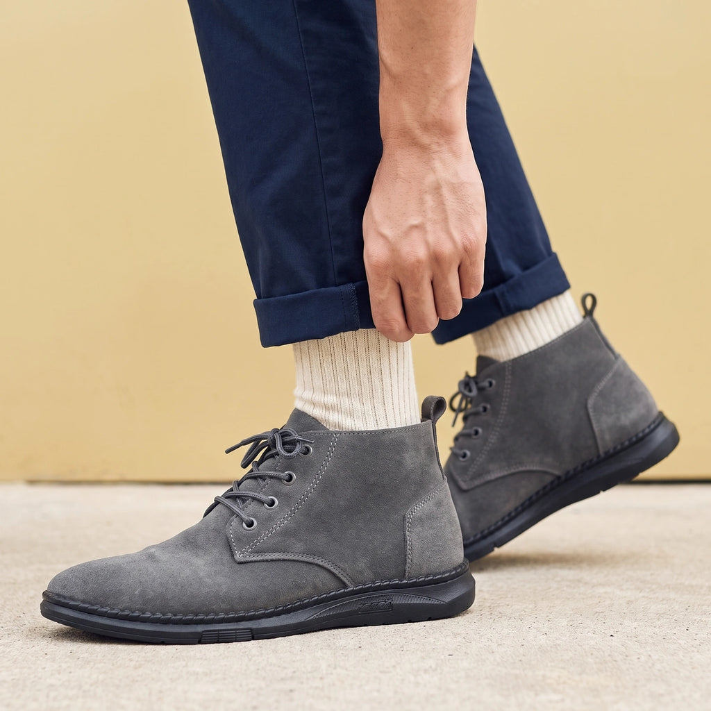 Luke Napped Suede Chukka Boots - Gray