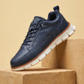 Mark Leather Toggle Lace Walking Sneakers - Blue