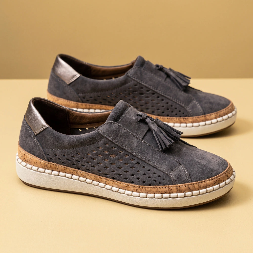 Nancy Arch Support Knit Slip On Sneakers - Charcoal