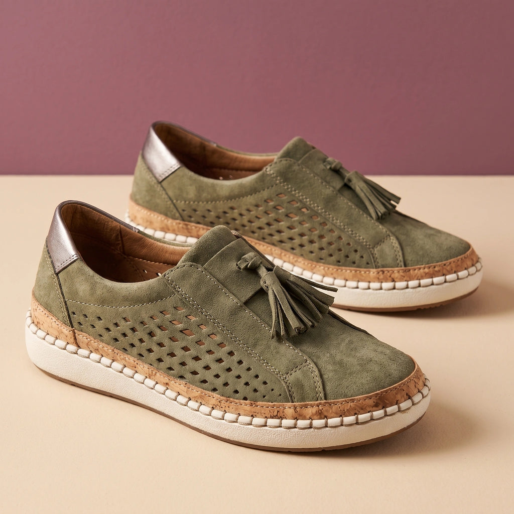 Nancy Arch Support Knit Slip On Sneakers - Olive