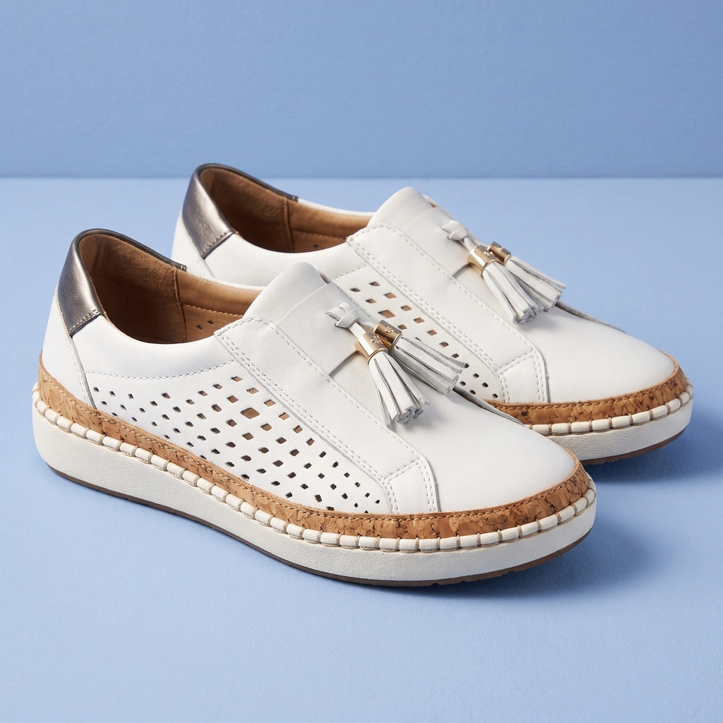 Nancy Arch Support Knit Slip On Sneakers - White
