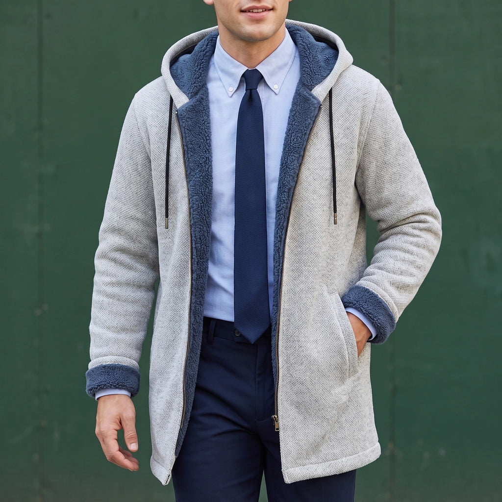 Patrick Fleece Lined Hooded Zip Jacket - Gray