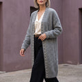 Paula Pearl Trim Cashmere Blend Cardigan - Gray