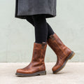 Rosemary Plush Lined Mid Calf Snow Boots - Brown