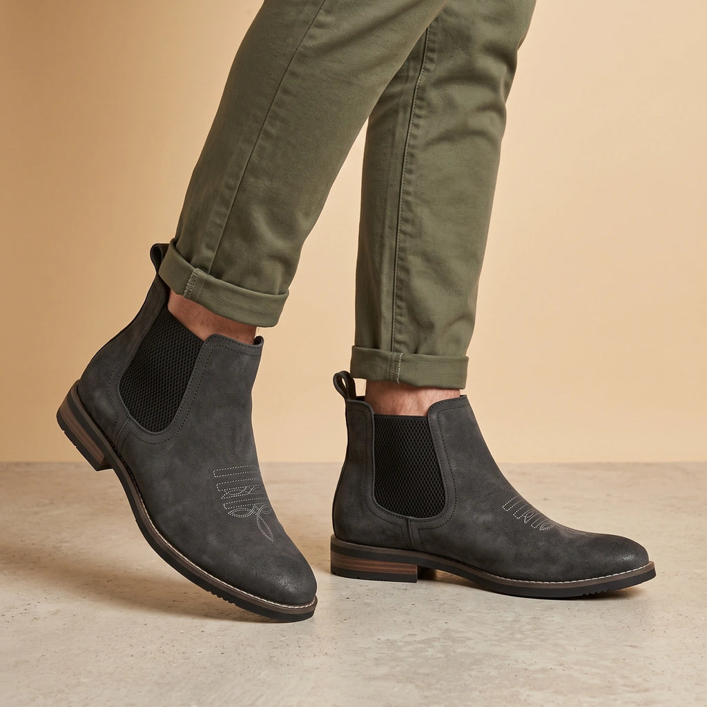 Trevor Western Stitch Chelsea Boots - Black