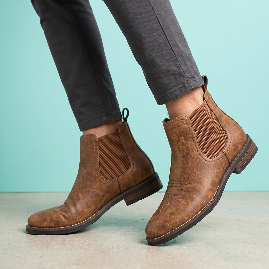 Trevor Western Stitch Chelsea Boots - Brown