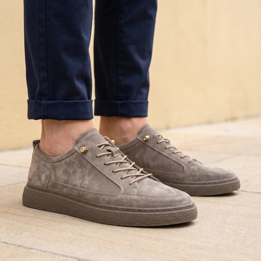Tyler Suede Toggle Lace Crepe Sneakers - Gray