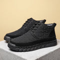Vernon Cow Suede Quilted Panel Sneakers - Black
