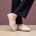 Wendy Plush Teddy Penny Loafers - Beige